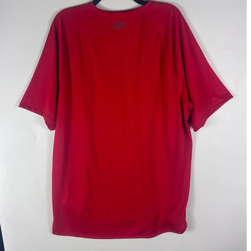 Under Armour Mens UA Tech 2.0 Short Sleeve Tee Red Loose Fit 1326413-600 2XL NEW - Picture 2 of 9
